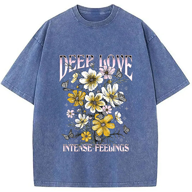 Modecanvas Deep Love Intense Feeling Washed T-Shirt