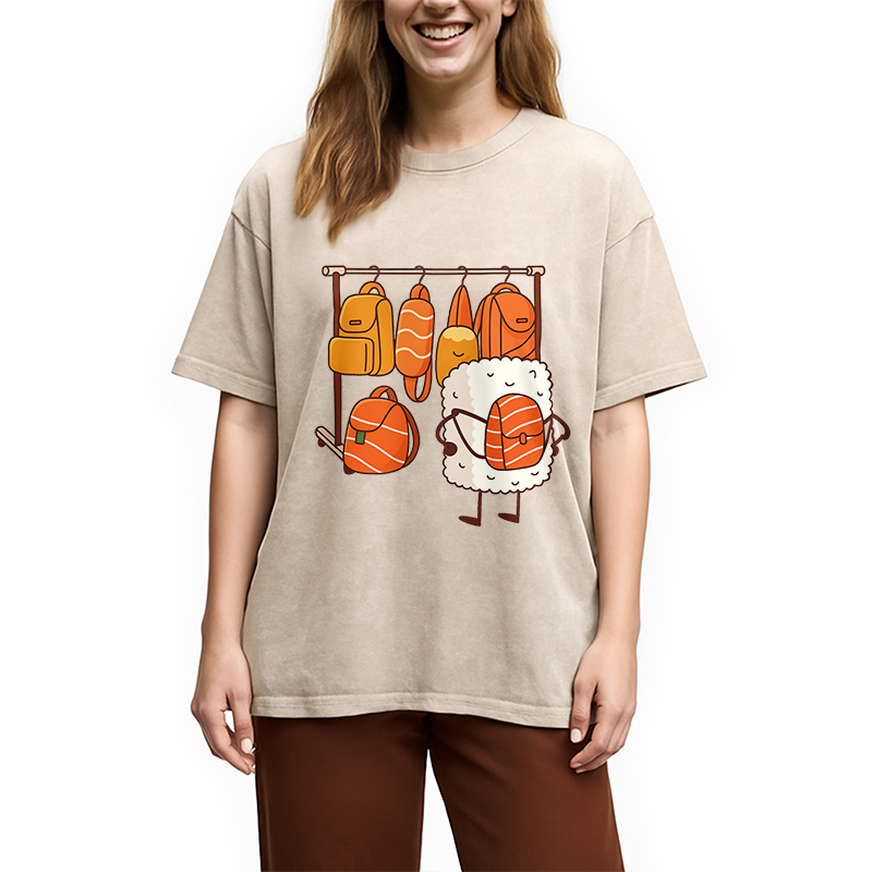 Modecanvas Sushi Is Selecting Backpacks Washed T-Shirt