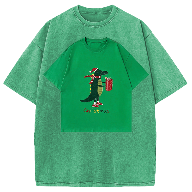 Modecanvas Gift Crocodile Shirt Of DTG Printing Washed T-Shirt