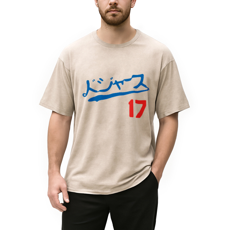 Modecanvas Los Angeles Japanese Baseball Fan Washed T-Shirt