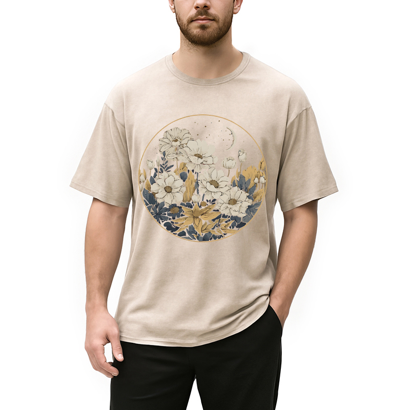 Modecanvas Blissful Harmony DTG Printing Washed T-Shirt