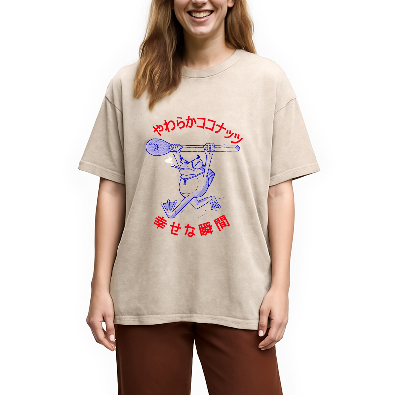 Modecanvas Lucky Moment DTG Printing Washed T-Shirt
