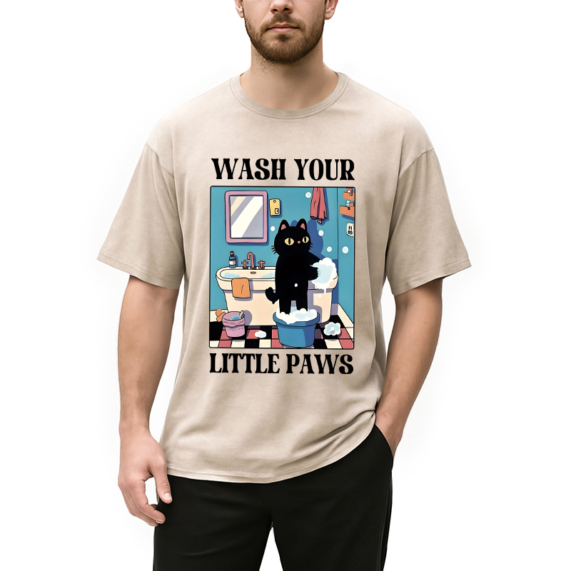 Modecanvas Wash Your Little Paws DTG Printing Washed T-Shirt