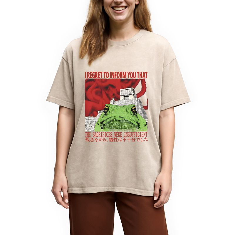 Modecanvas The Vibe is Very Off DTG Printing Washed T-Shirt