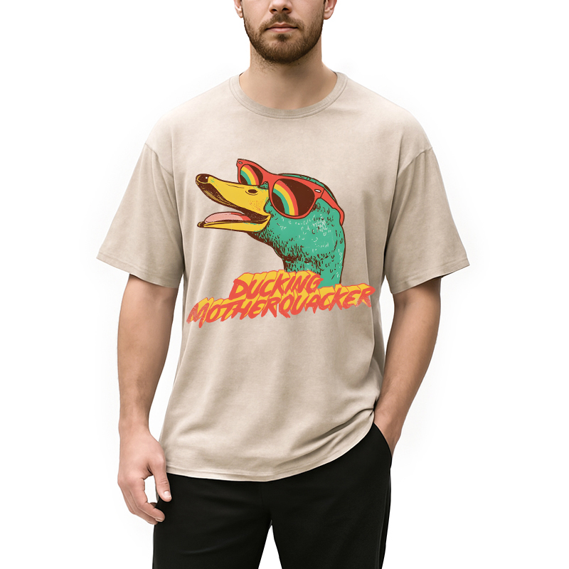 Modecanvas Ducking Motherquacker DTG Printing Washed T-Shirt