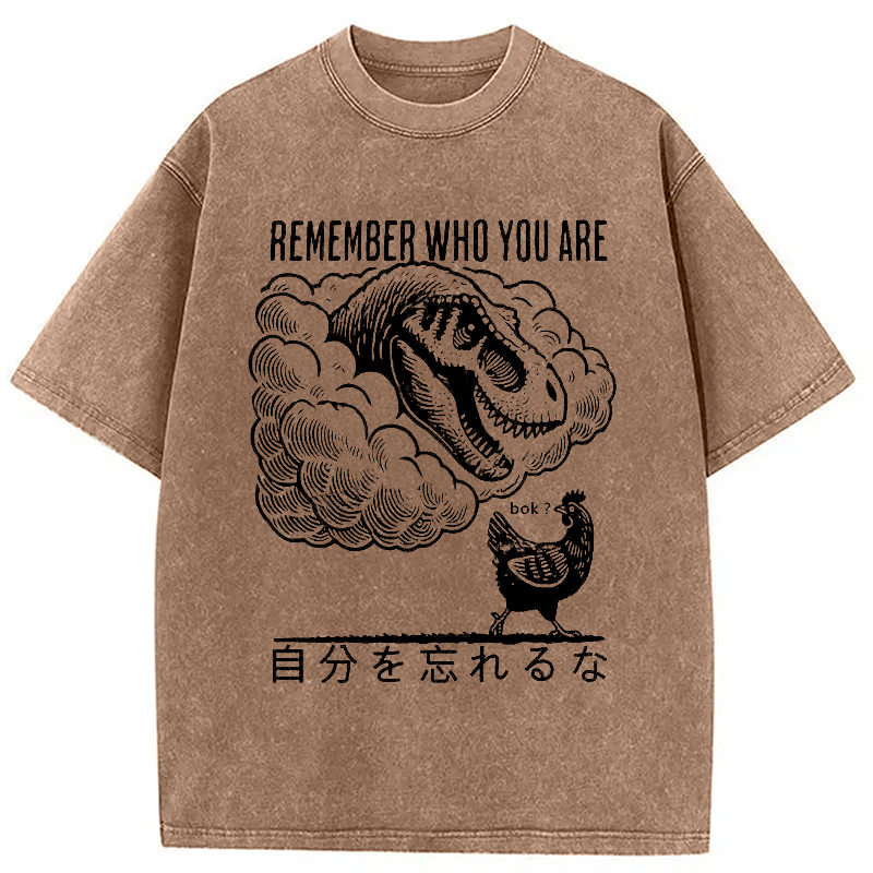 Modecanvas Don'T Forget Who You Are Washed T-Shirt-modecanvas