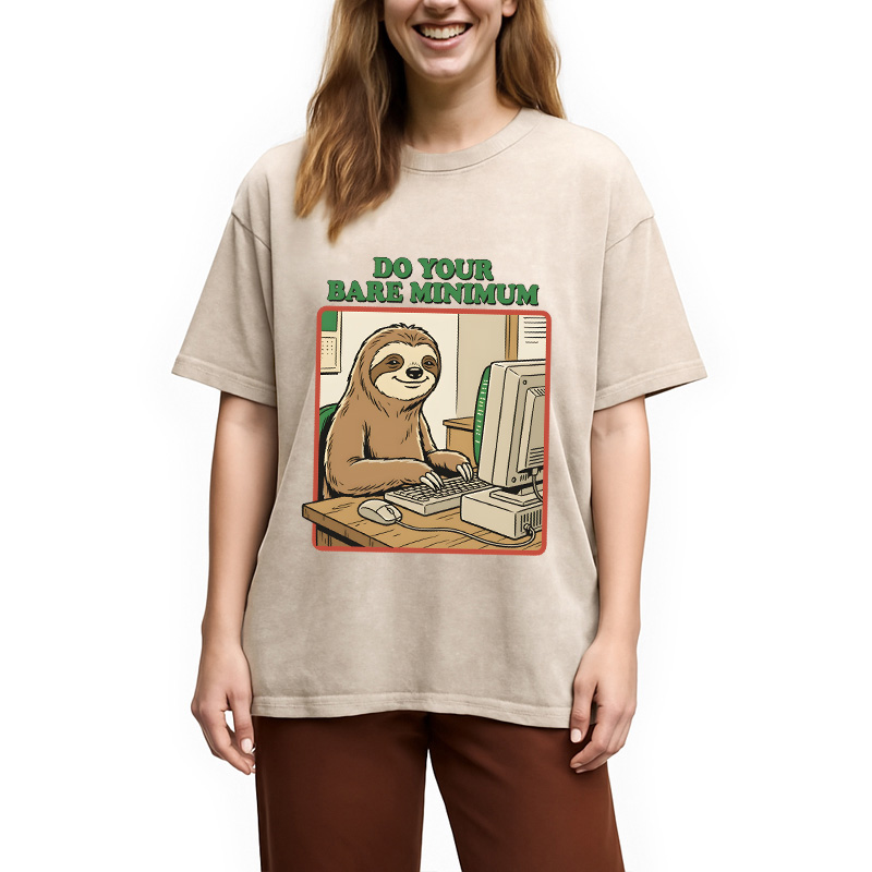 Modecanvas Do Your Bare Minimum DTG Printing Washed T-Shirt