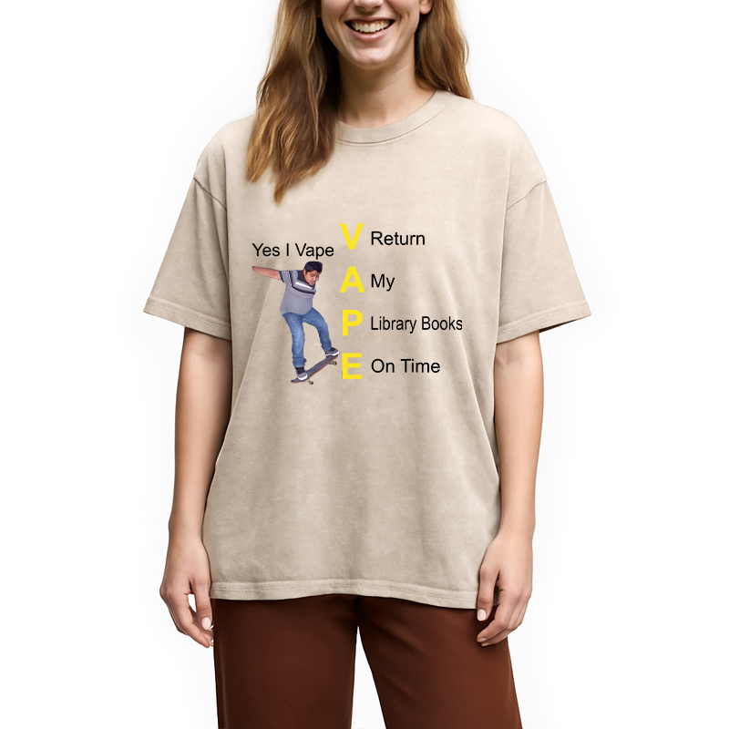 Modecanvas Yes I Vape DTG Printing Washed T-Shirt