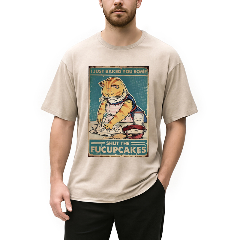 Modecanvas Shut The Fucupcakes DTG Printing Washed T-Shirt