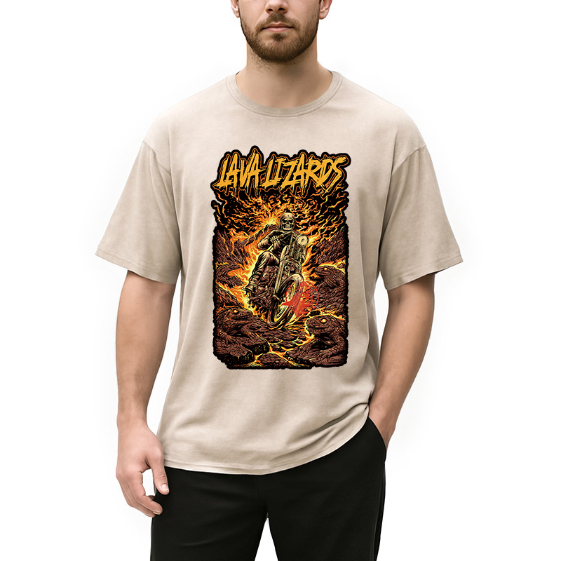 Modecanvas Lava Lizards DTG Printing Washed T-Shirt