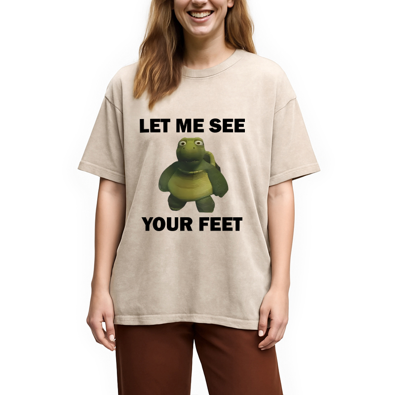 Modecanvas Let Me See Your Feet DTG Printing Washed T-Shirt