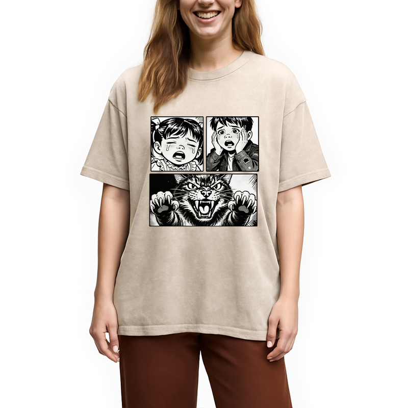 Modecanvas The Last Meow DTG Printing Washed T-Shirt
