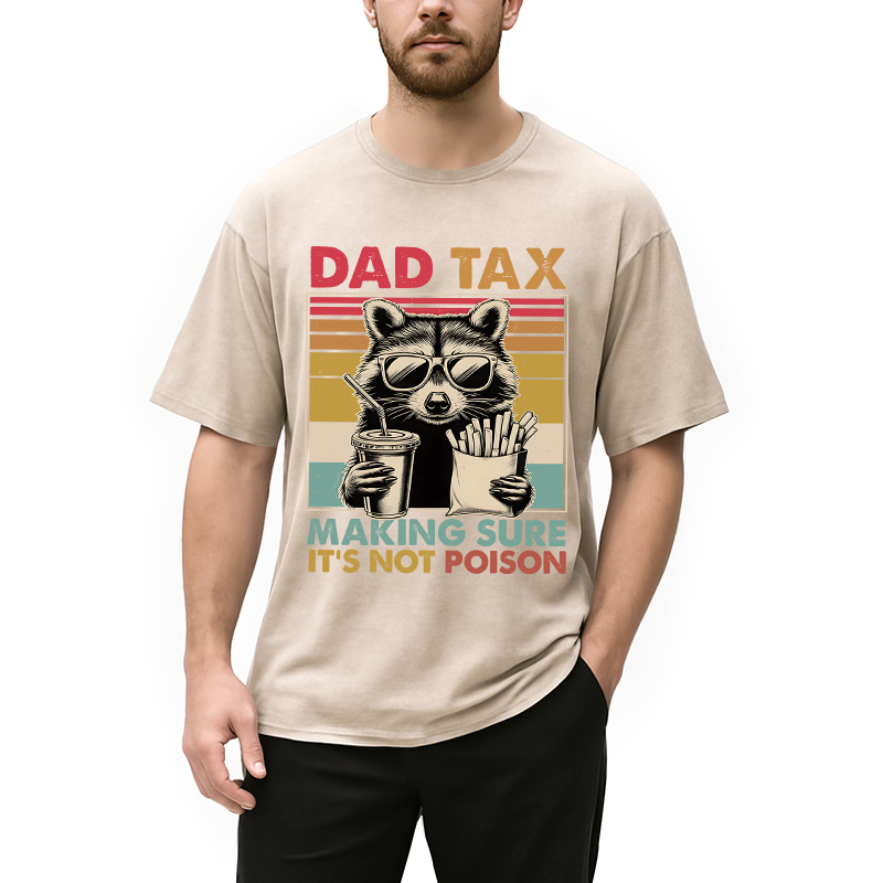 Modecanvas Dad Tax Raccoon DTG Printing Washed T-Shirt