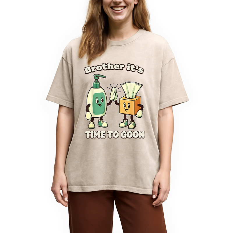Modecanvas Funny Goon Squad Cleaning Products Meme DTG Printing Washed T-Shirt