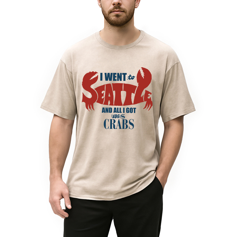 Modecanvas Seattle Crabs DTG Printing Washed T-Shirt