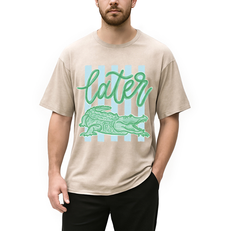 Modecanvas Later Gator Preppy Vacation DTG Printing Washed T-Shirt