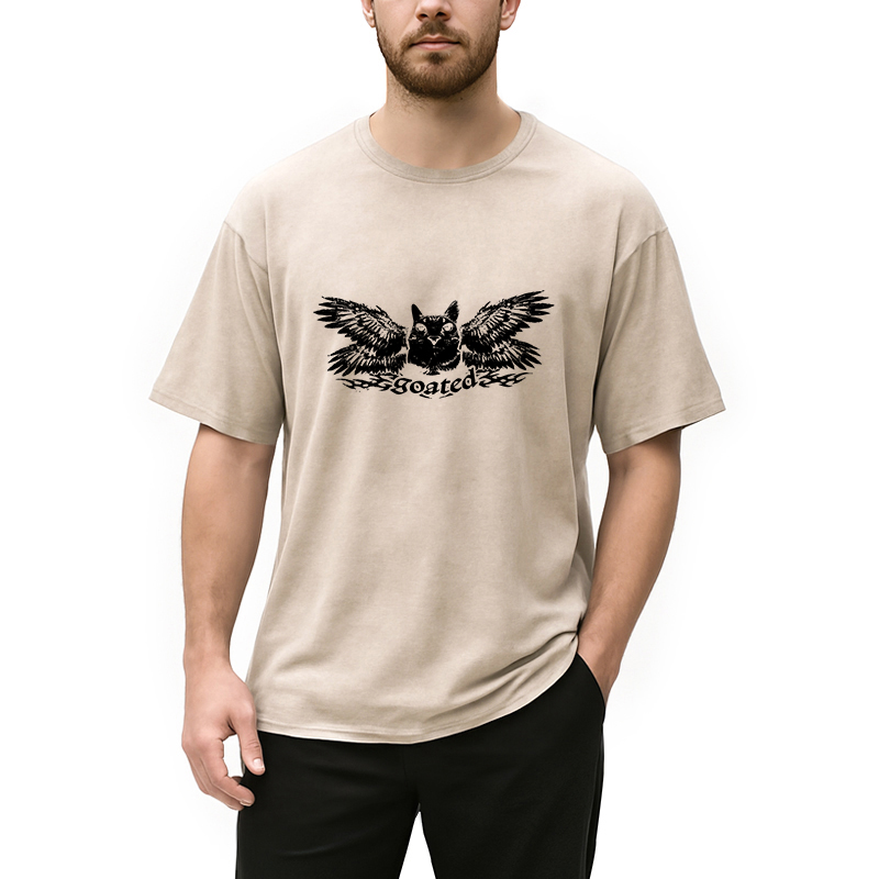 Modecanvas Grunge Kitten DTG Printing Washed T-Shirt