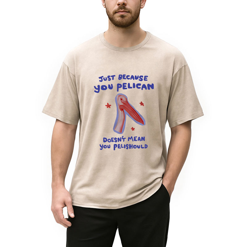 Modecanvas Just Because You Pelican DTG Printing Washed T-Shirt