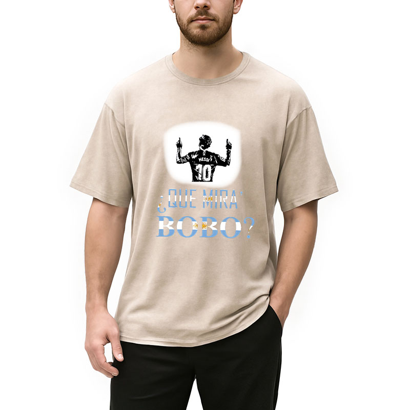 Modecanvas Que Miras Bobo DTG Printing Washed T-Shirt