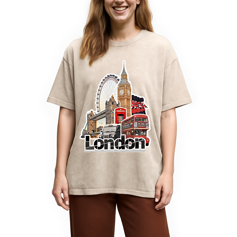 Modecanvas London View Washed T-Shirt