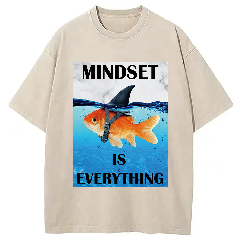 Modecanvas Mindset is Everything DTG Printing Washed T-Shirt