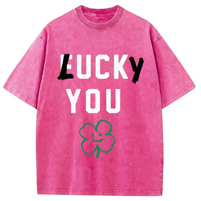 Modecanvas Lucky You DTG Printing Washed T-Shirt