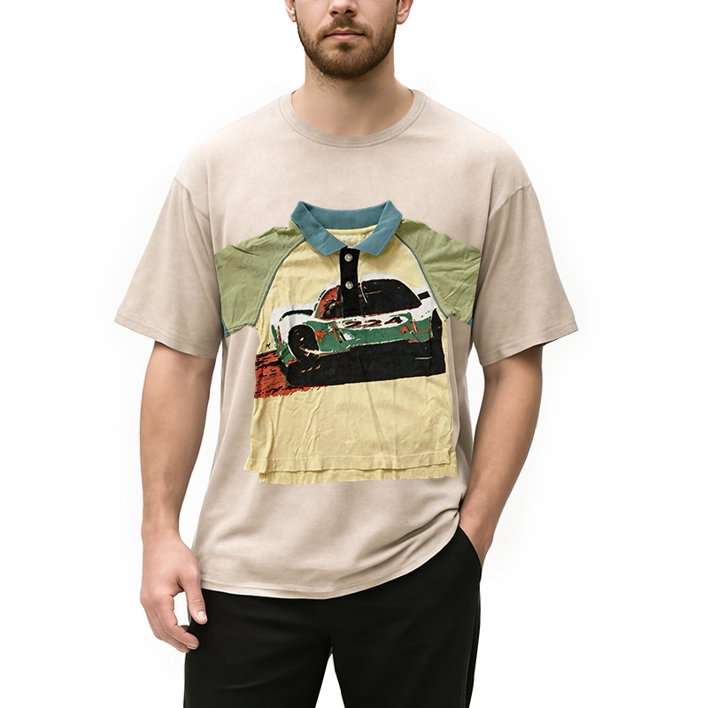 Modecanvas Children's Car Shirt Of DTG Printing Washed T-Shirt