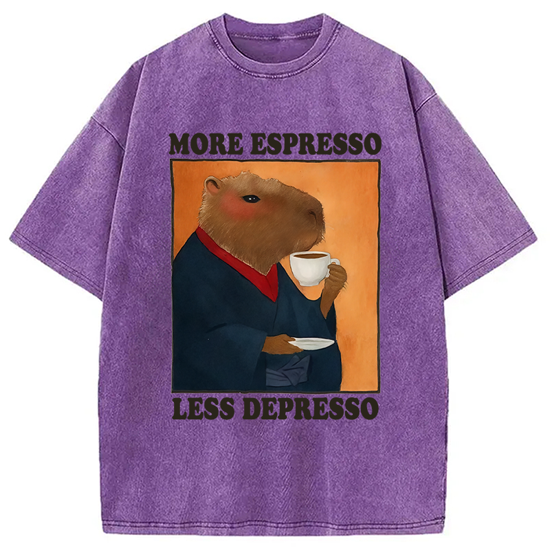 Modecanvas Elegant Capybara Washed T-Shirt