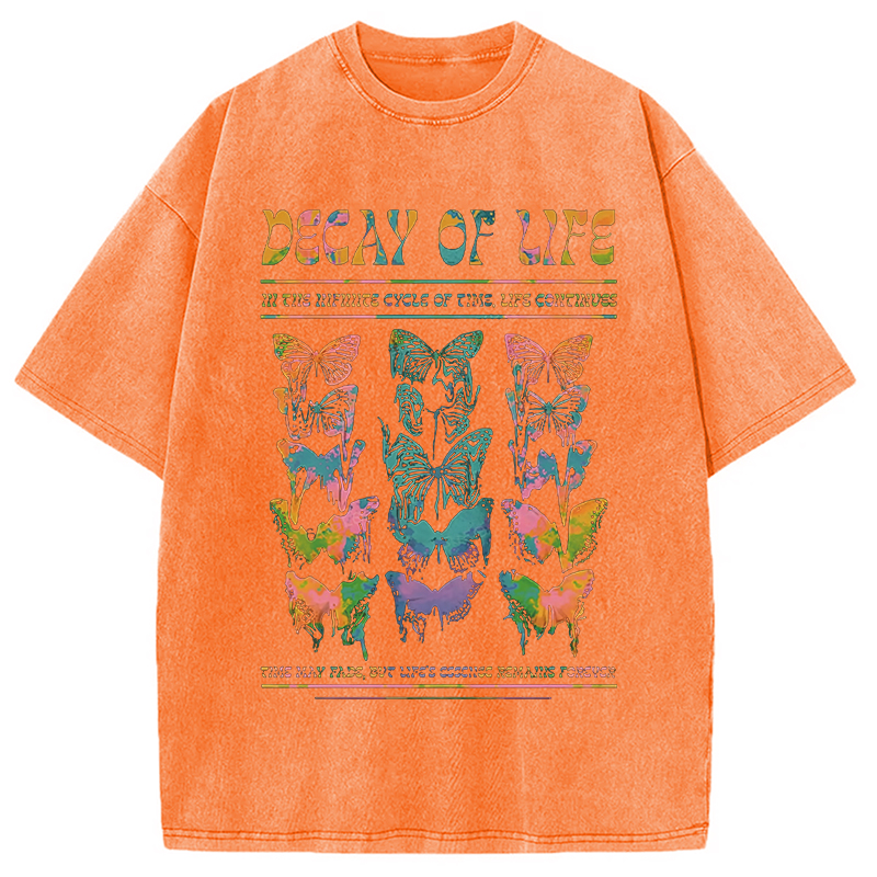 Modecanvas Decay Of Butterfly Life Washed T-Shirt