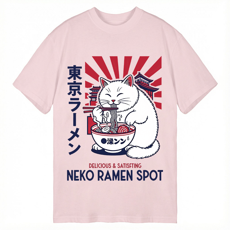 Modecanvas Neko Ramen Spot DTG Printing Classic T-Shirt-modecanvas