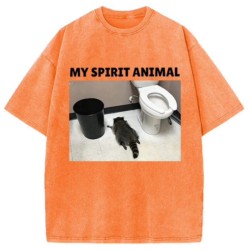 Modecanvas My Spirit Animal DTG Printing Washed T-Shirt