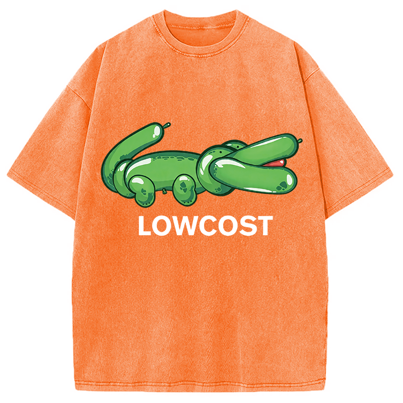 Modecanvas LOWCOST Funny Crocodile DTG Printing Washed T-Shirt