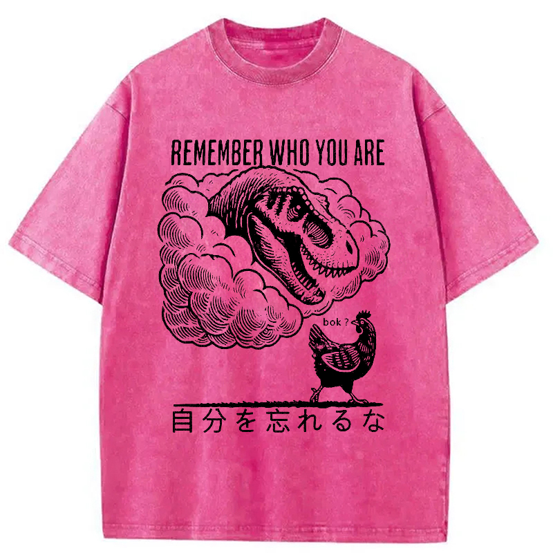Modecanvas Don'T Forget Who You Are Washed T-Shirt-modecanvas
