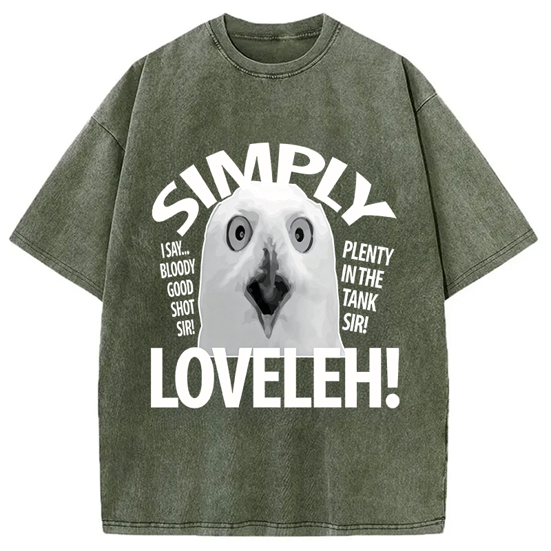 Modecanvas Simply Loveleh Owl DTG Printing Washed T-Shirt