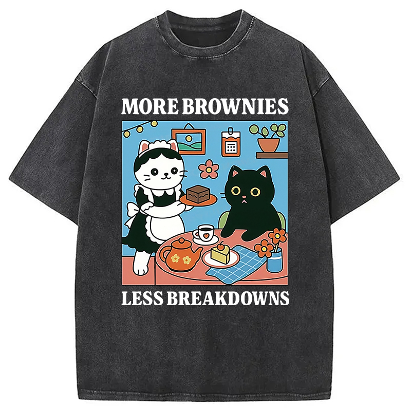 Modecanvas Cat Dessert Shop Washed T-Shirt