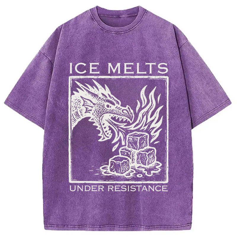 Modecanvas Ice Melts Under Resistance DTG Printing Washed T-Shirt