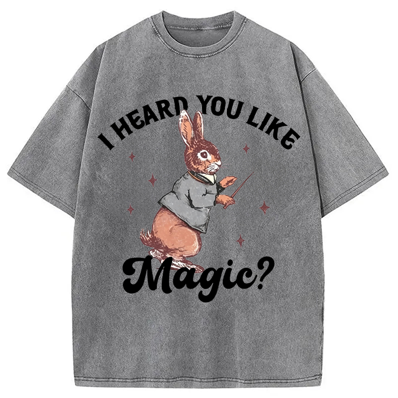 Modecanvas I Heard You Like Magic DTG Printing Washed T-Shirt