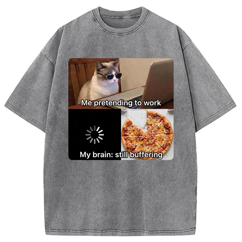 Modecanvas Pretending To Work DTG Printing Washed T-Shirt