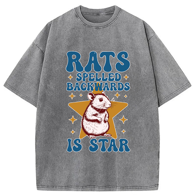Modecanvas Rats Rodent Meme DTG Printing Washed T-Shirt