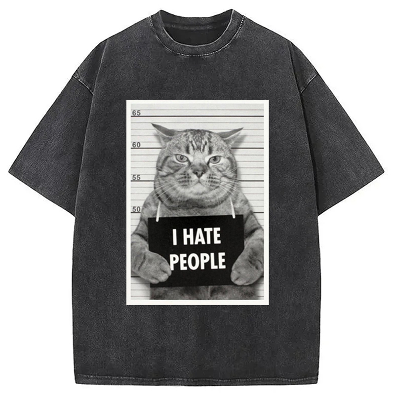 Modecanvas I Hate People Washed T-Shirt