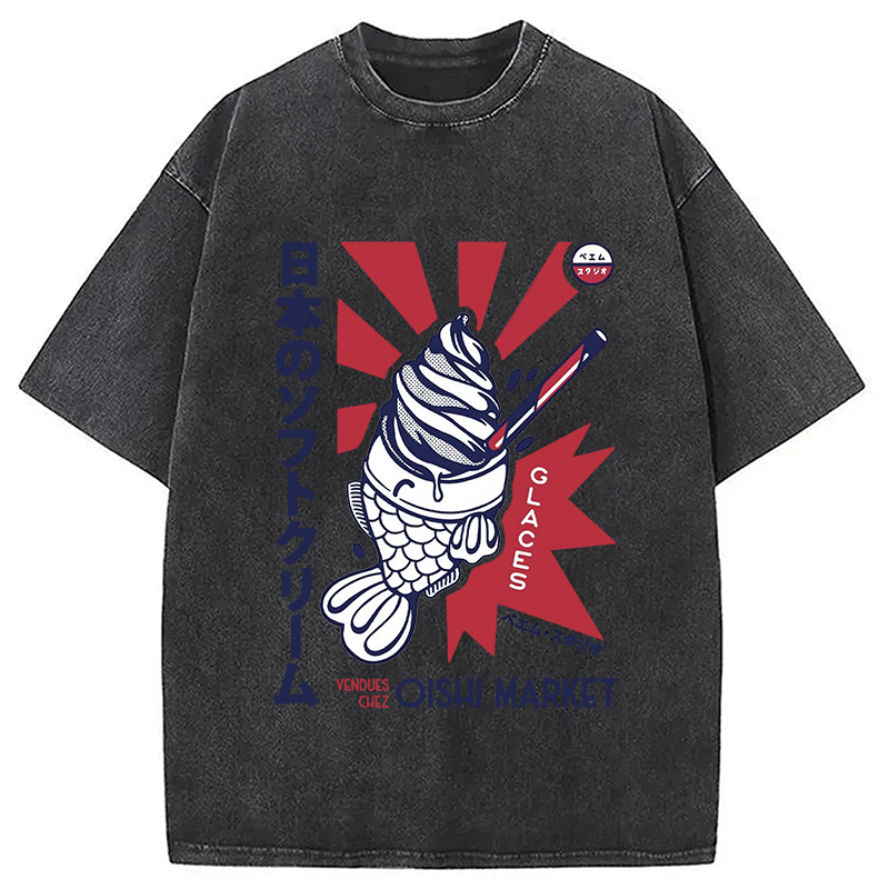 Modecanvas Glaces Vendues Chez Oishi Market Washed T-Shirt