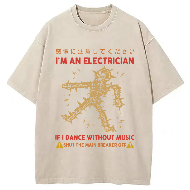 Modecanvas Dancing Electrician Washed T-Shirt