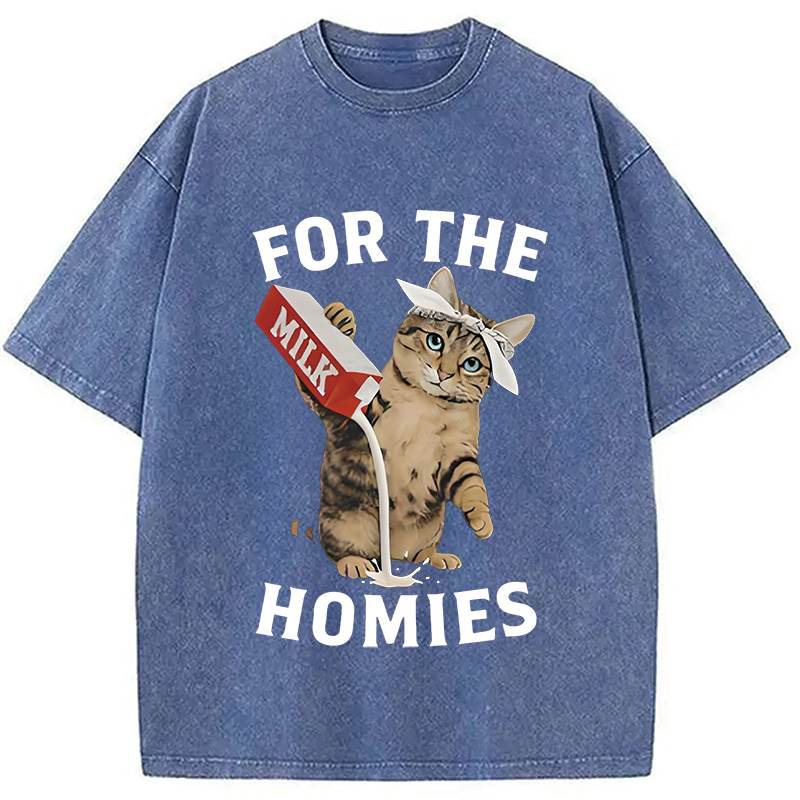 Modecanvas For The Homies Cat Washed T-Shirt