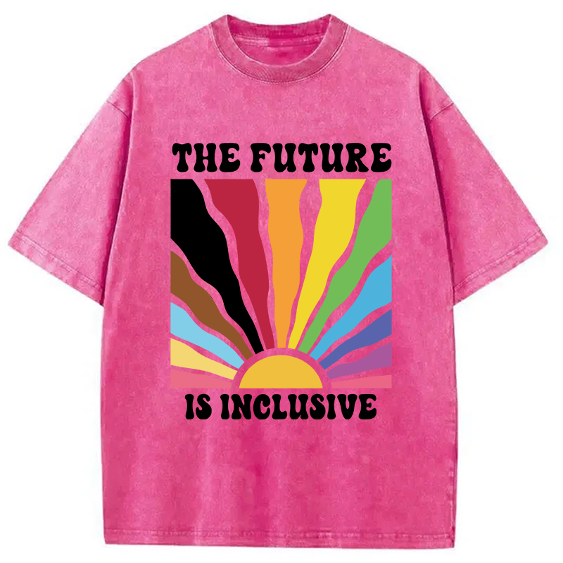 Modecanvas Pride Future Is Inclusive DTG Printing Washed T-Shirt