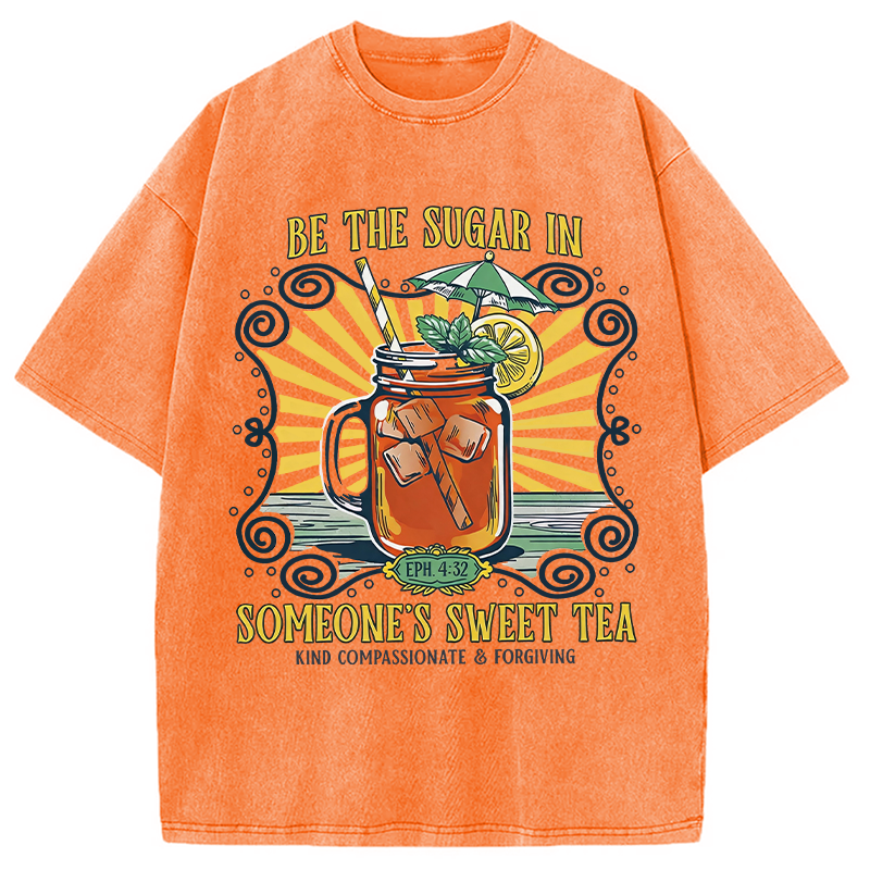 Modecanvas Sweet Tea Sugar DTG Printing Washed T-Shirt