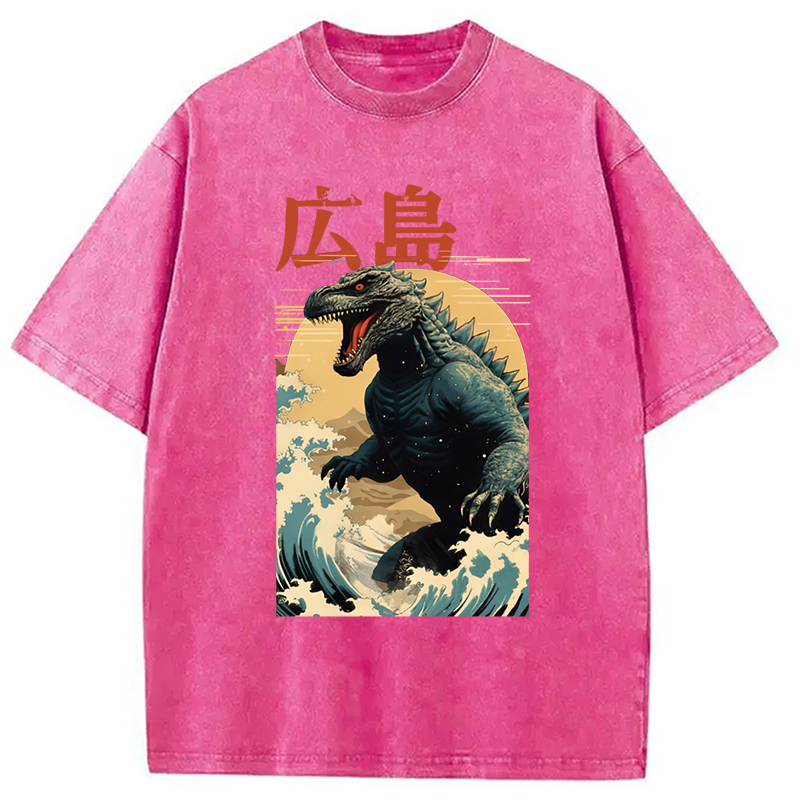 Modecanvas Hiroshima Godzilla Vintage Washed T-Shirt