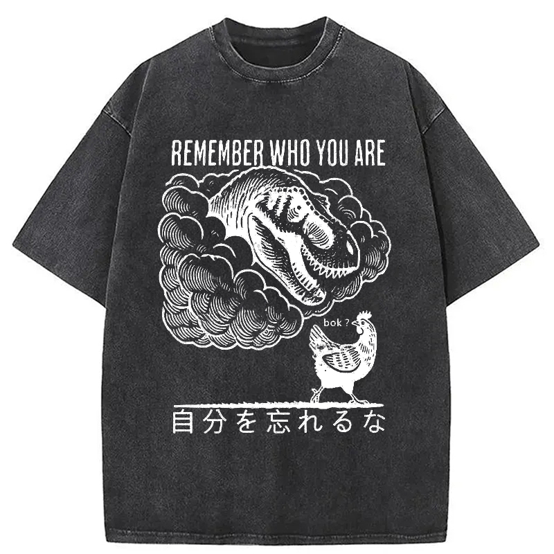 Modecanvas Don'T Forget Who You Are Washed T-Shirt-modecanvas