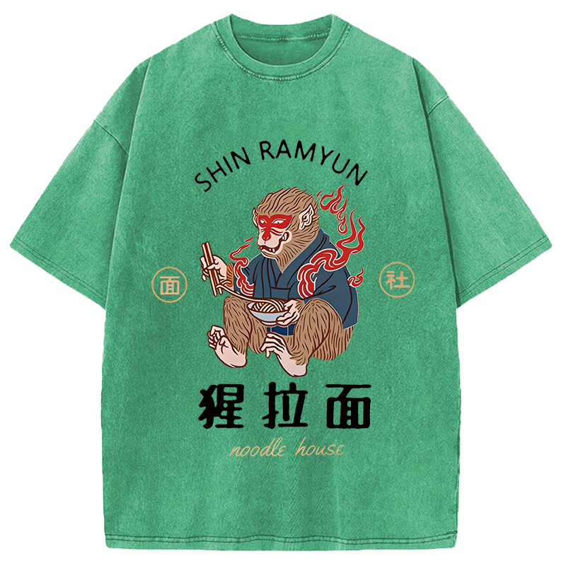 Modecanvas Shin Ramyun DTG Printing Washed T-Shirt