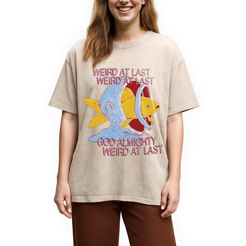 Modecanvas Weird All Time DTG Printing Washed T-Shirt