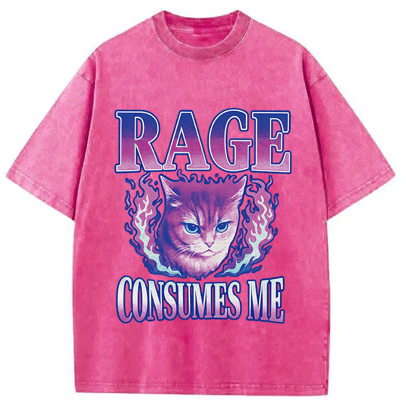 Modecanvas Rage Consumes Me DTG Printing Washed T-Shirt
